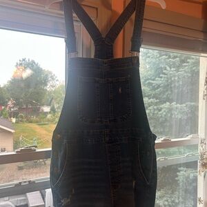 No Boundaries Blue Denim Overalls Shorts